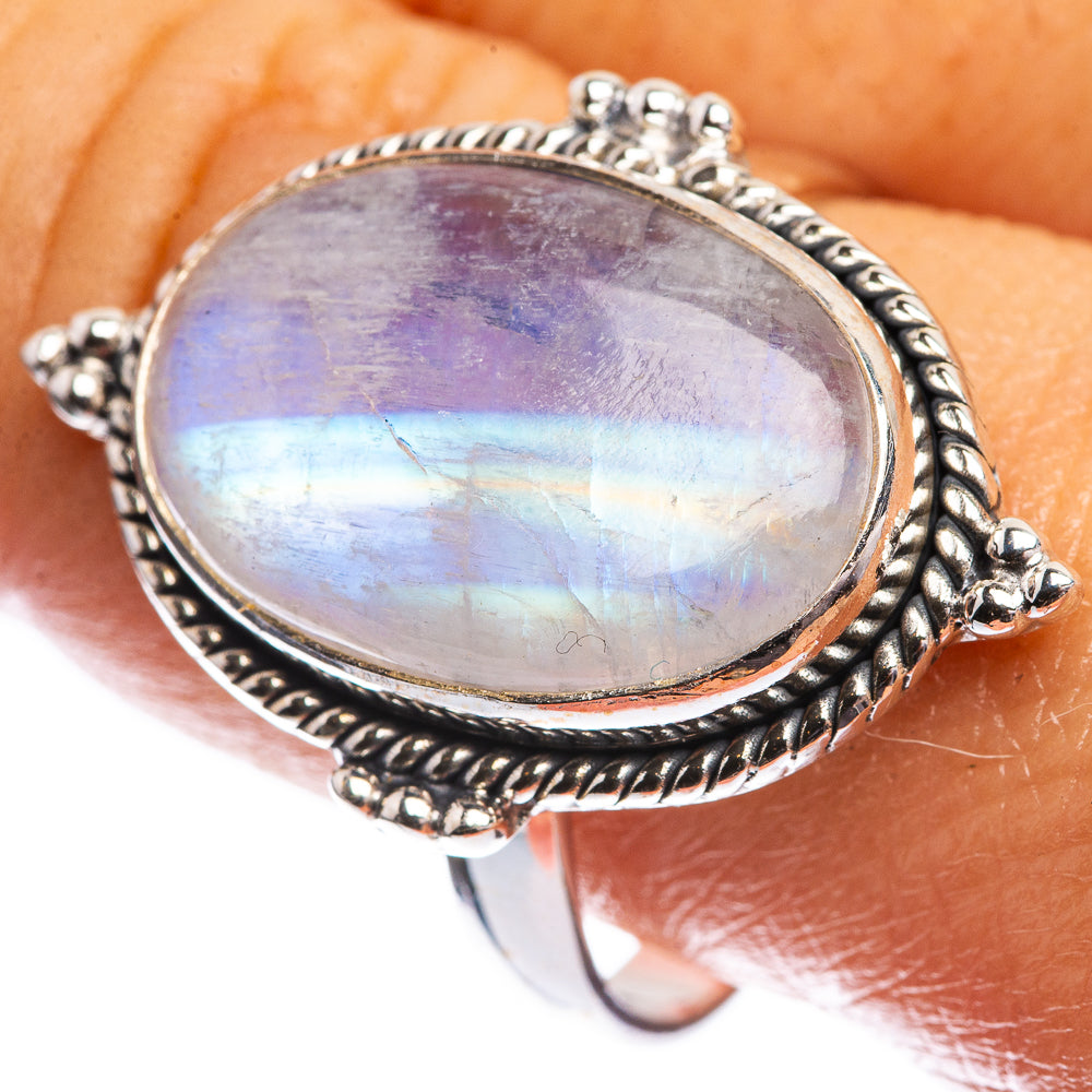 Rainbow Moonstone Ring Size 11 (925 Sterling Silver) R142420