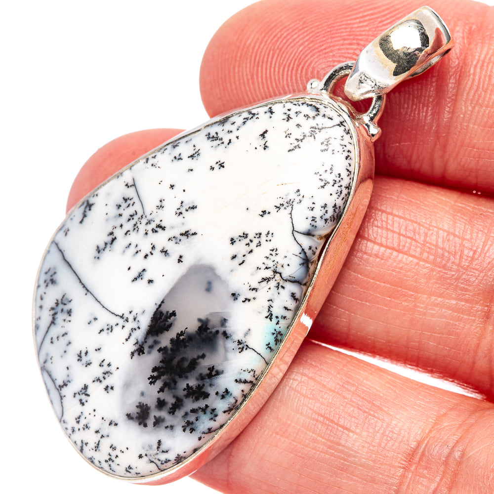 Dendritic Opal Pendant 1 7/8" (.925 Sterling Silver)