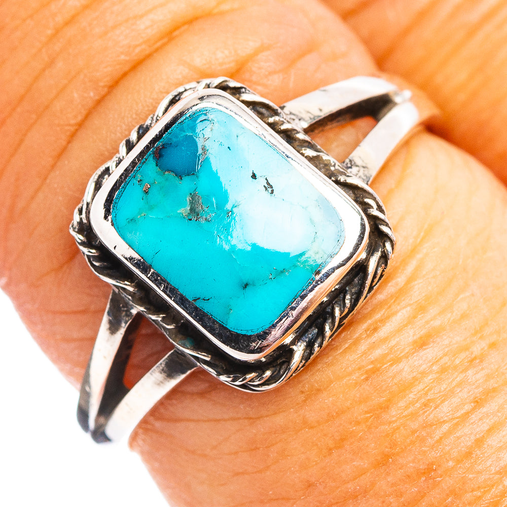 Native Style Mohave Turquoise Ring Size 7.75 (.925 Sterling Silver)