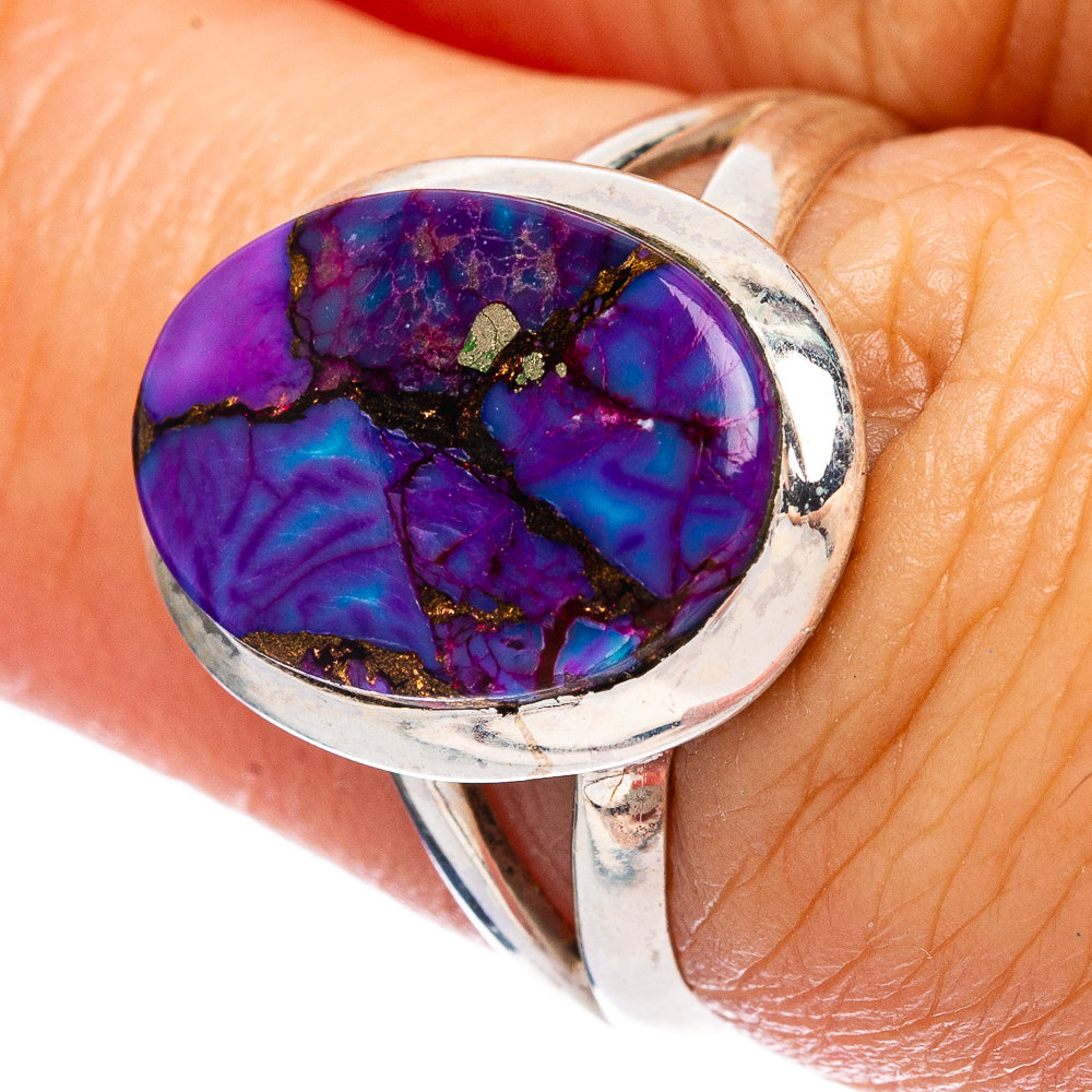 Purple Copper Composite Turquoise Ring Size 6.5 (925 Sterling Silver) R146499