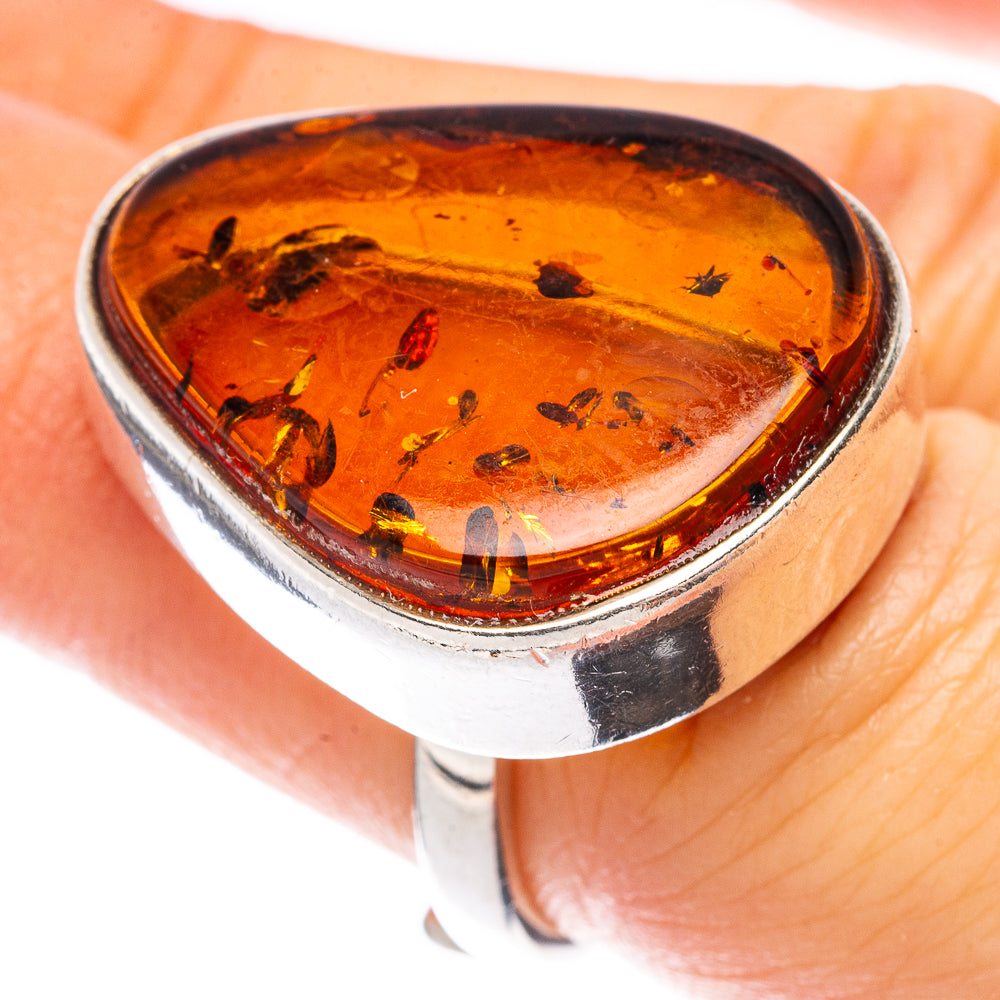 Baltic Amber Ring Size 6 Adjustable (925 Sterling Silver) R1877