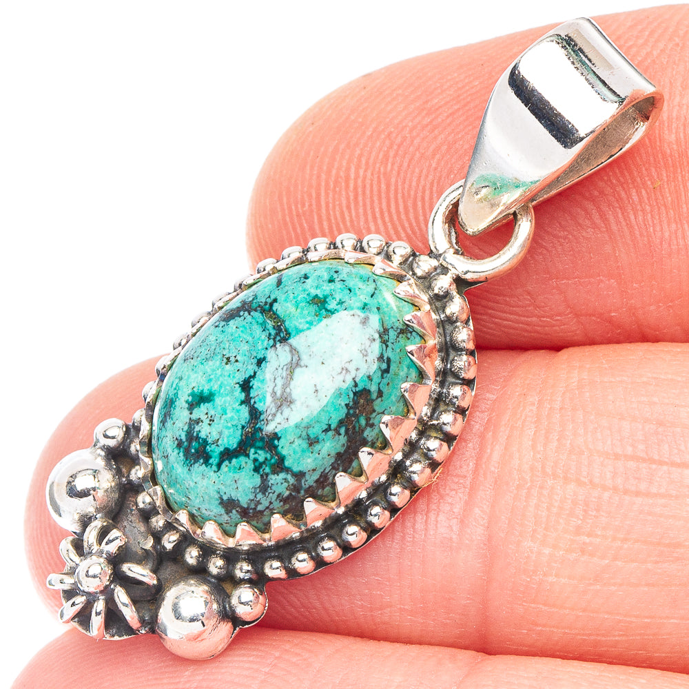 Arizona Turquoise Pendant 1 3/8" (925 Sterling Silver) P43815