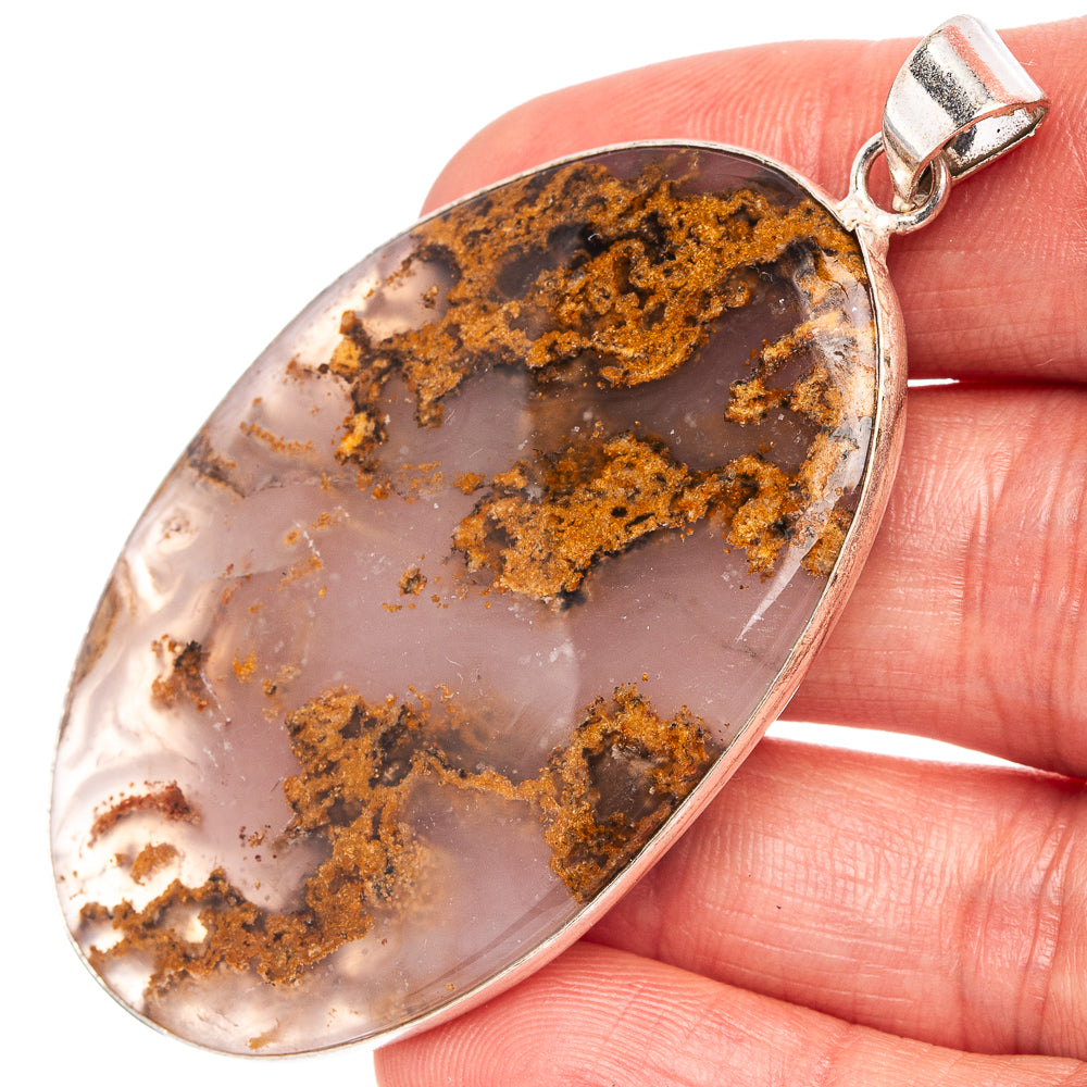Tube Agate Pendant 2 1/2" (Silver Plated)