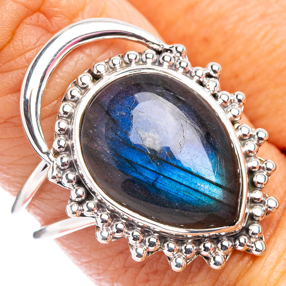 Premium Labradorite Ring Size 7.75 (.925 Sterling Silver)