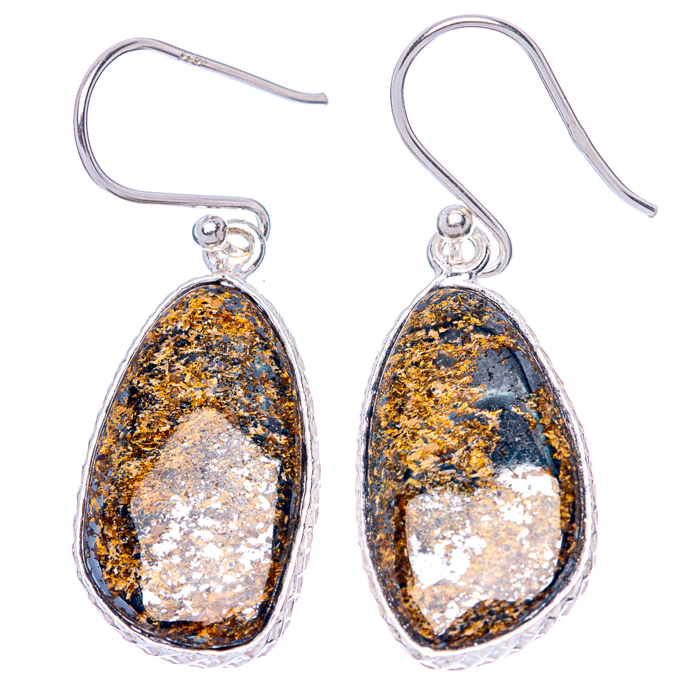 Bronzite Earrings 1 1/2" (925 Sterling Silver) E1471
