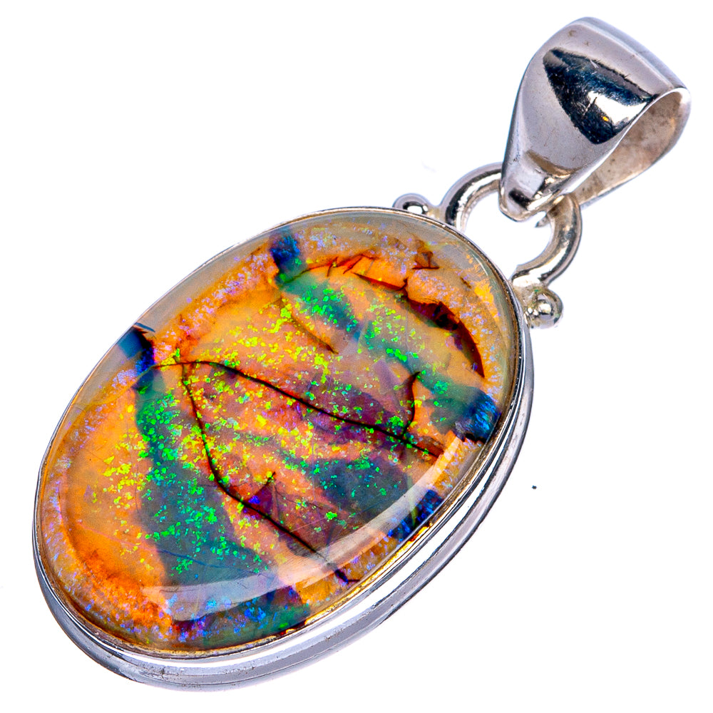 Rare Sterling Opal Pendant 1 1/4" (925 Sterling Silver) P40684