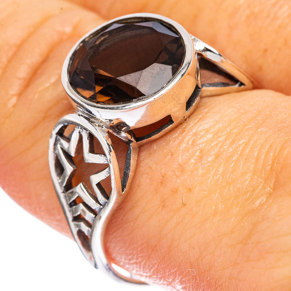 Smoky Quartz Ring Size 6.5 (925 Sterling Silver) R2343