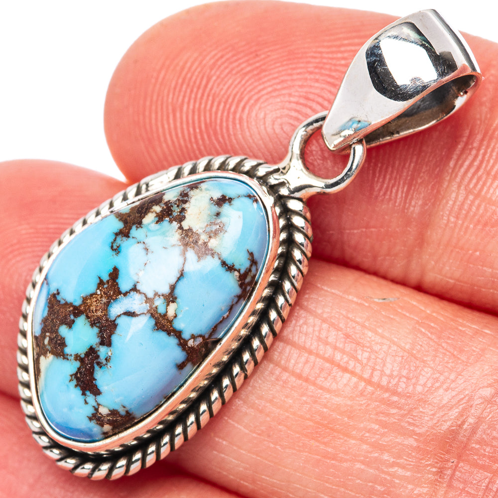 Rare Golden Hills Turquoise Pendant 1 3/8" (925 Sterling Silver) P42703