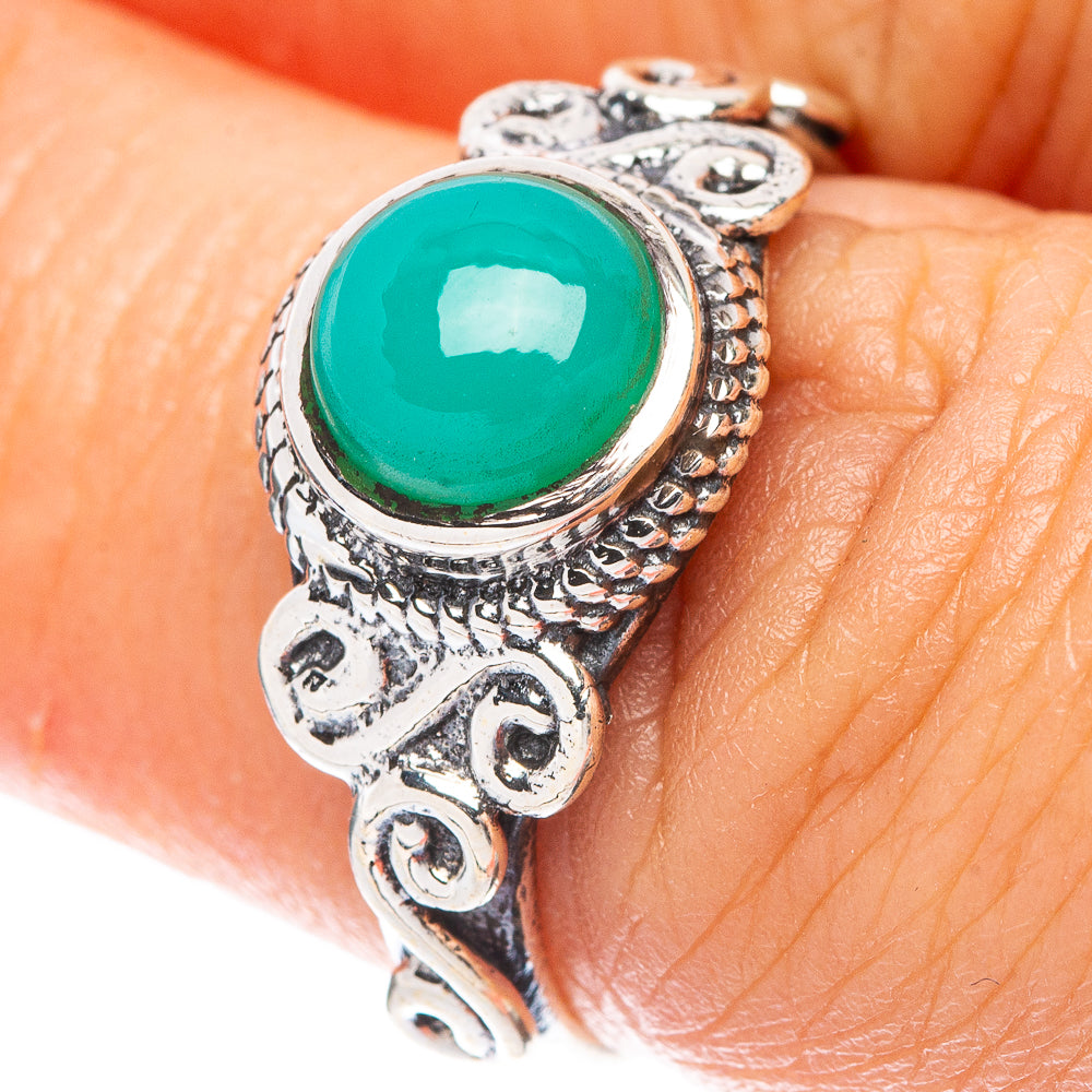 Chrysoprase Dainty Ring Size 6.5 (925 Sterling Silver) R5875