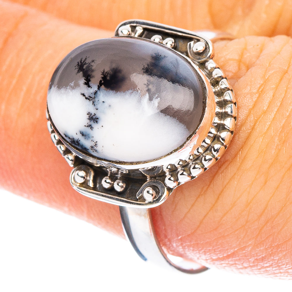 Dendritic Opal Ring Size 8 (925 Sterling Silver) R7956