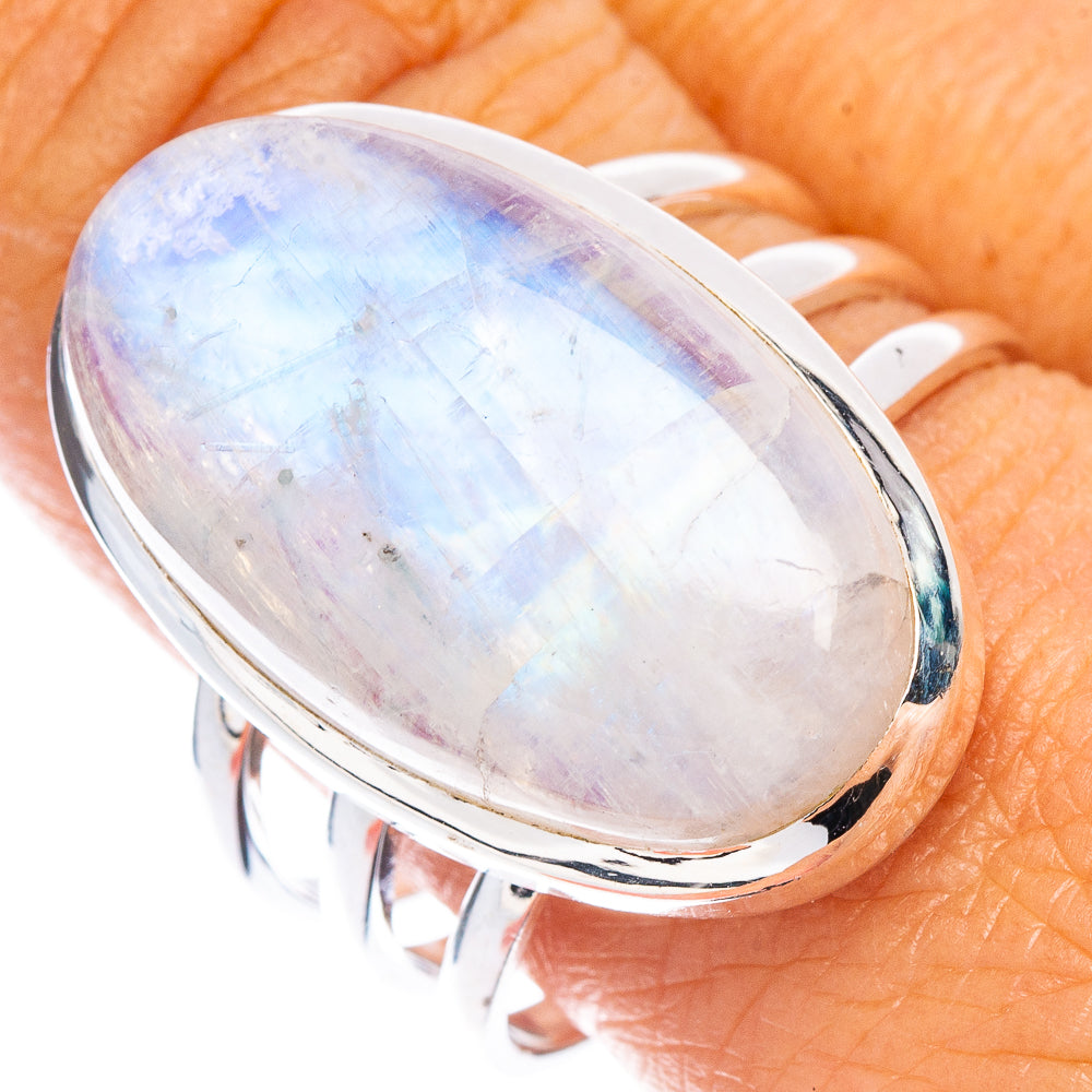 Rainbow Moonstone Ring Size 10.25 (925 Sterling Silver) R7060