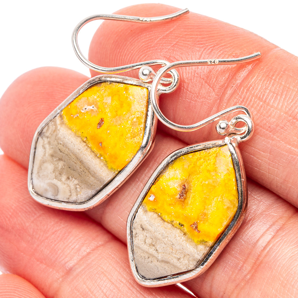 Bumble Bee Jasper Earrings 1 3/8" (925 Sterling Silver) E2402