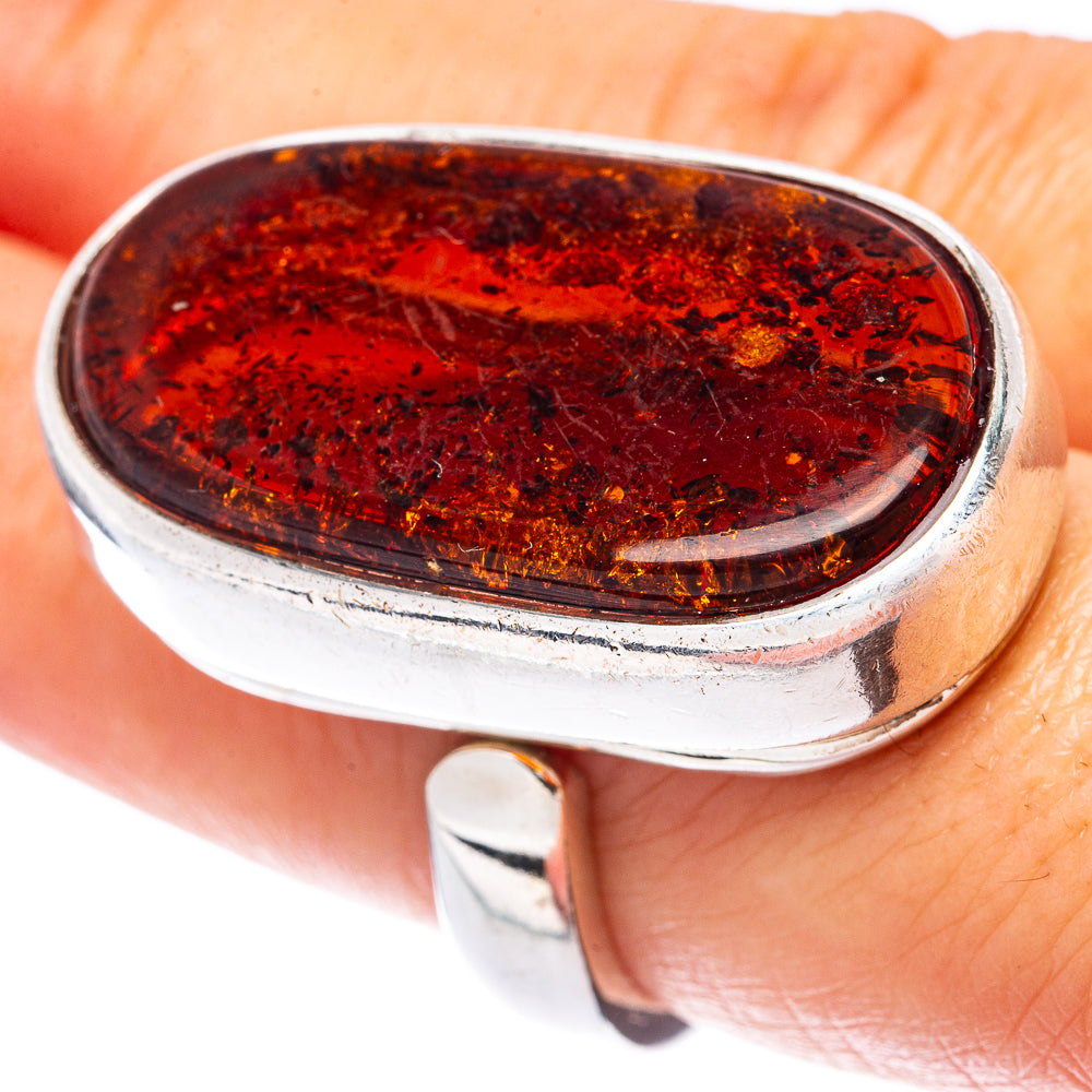 Baltic Amber Ring Size 7.75 (925 Sterling Silver) R1904