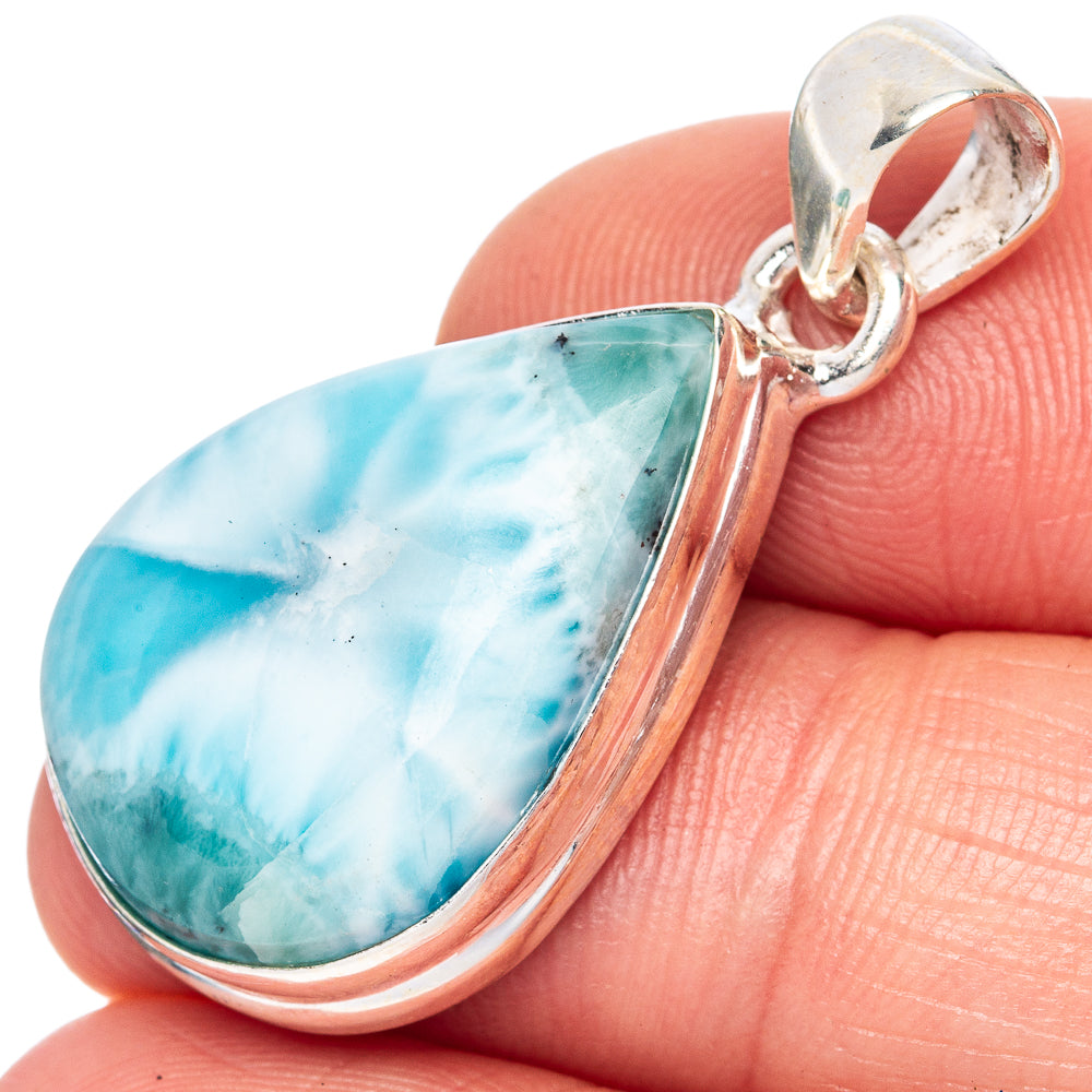 Larimar Pendant 1 3/8" (925 Sterling Silver) P41709
