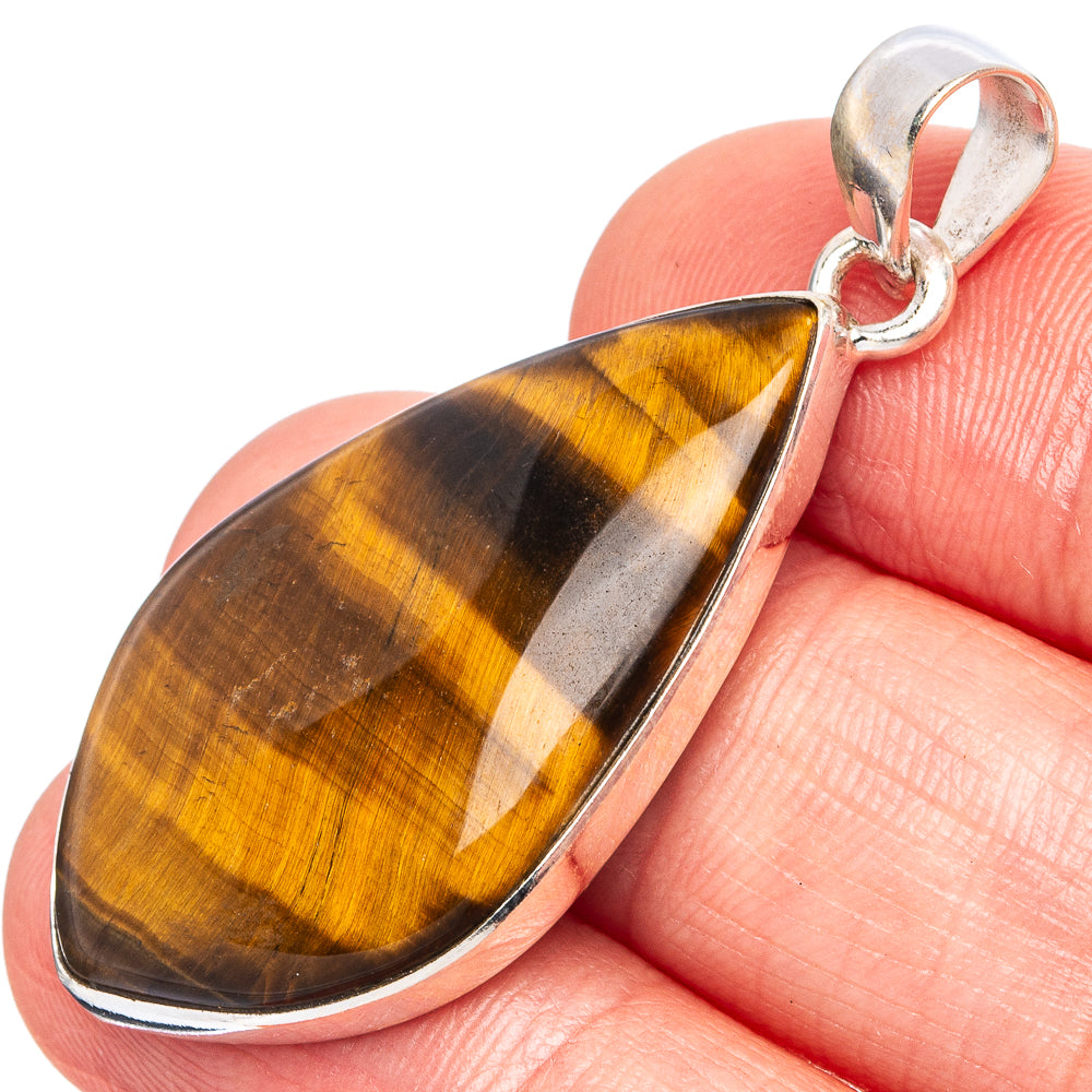 Tiger Eye Pendant 1 3/4" (925 Sterling Silver) P43333