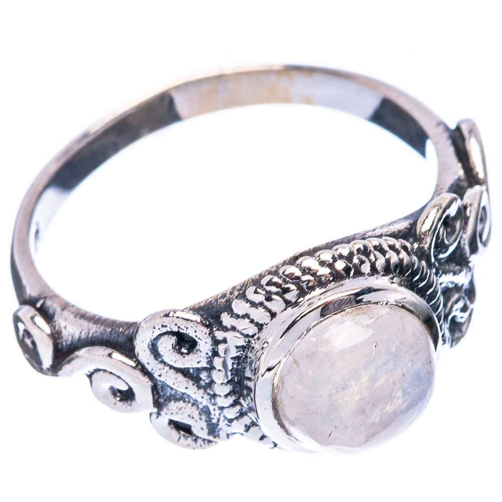 Rainbow Moonstone Dainty Ring Size 6.5 (925 Sterling Silver) R5885