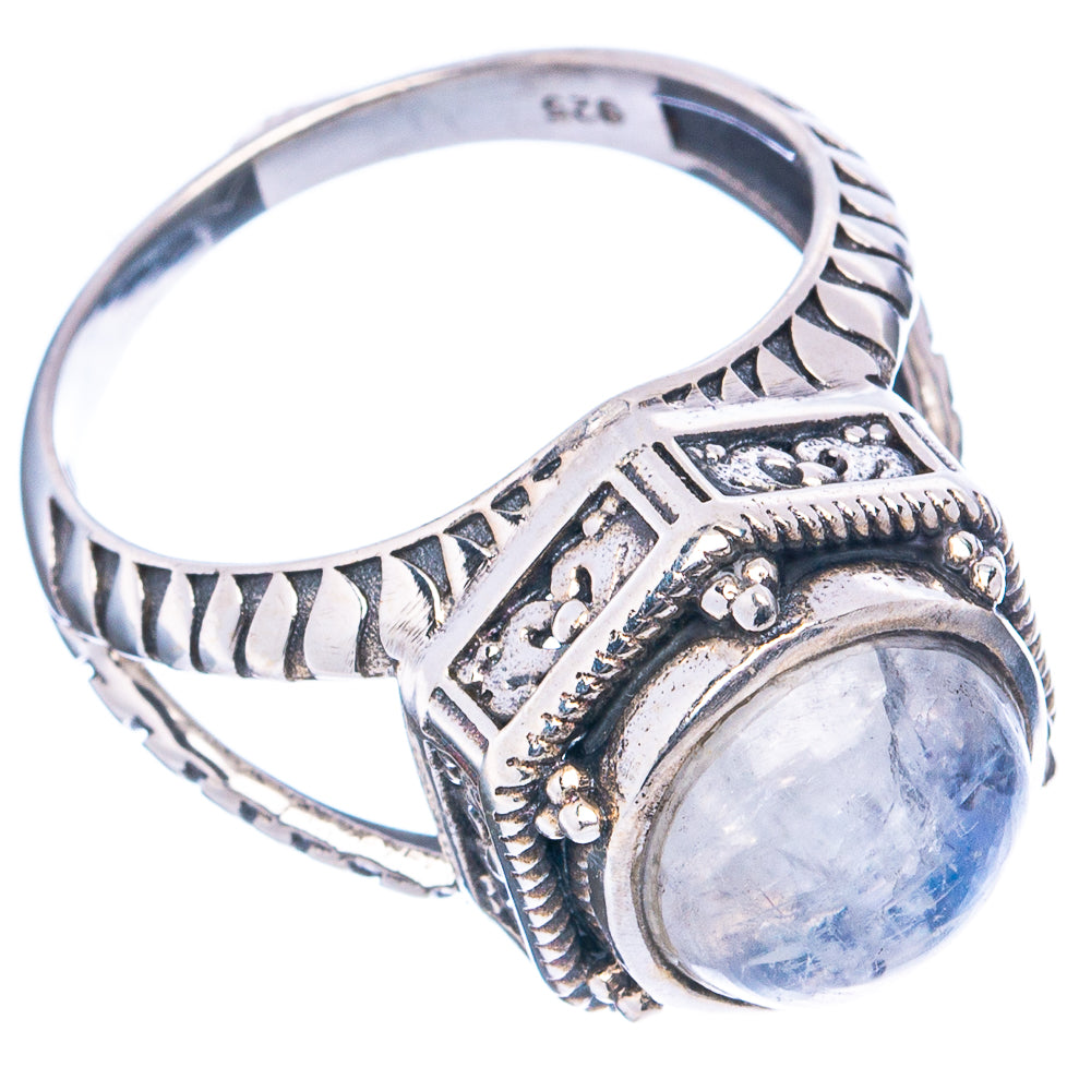 Rainbow Moonstone Ring Size 8.5 (.925 Sterling Silver)