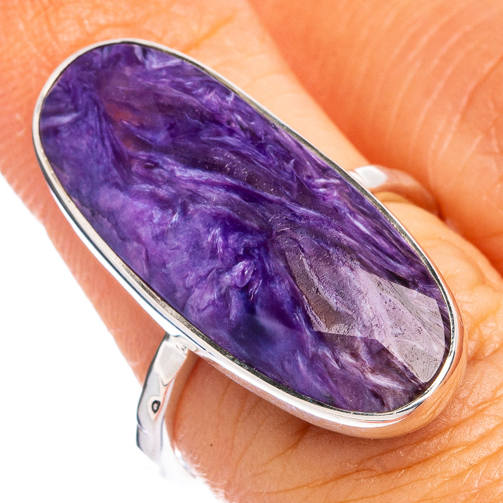 Charoite Ring Size 6.75 (925 Sterling Silver) R8236