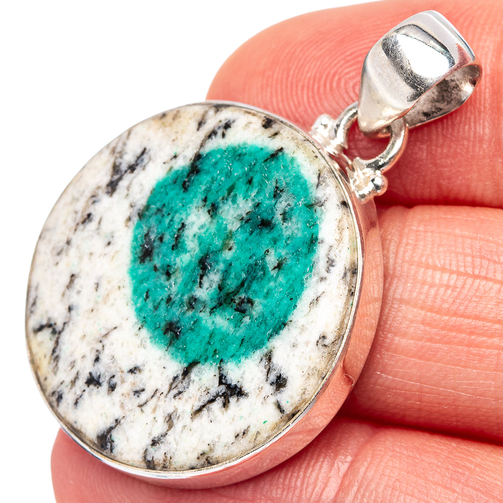 K2 Blue Azurite Pendant 1 1/2" (.925 Sterling Silver)