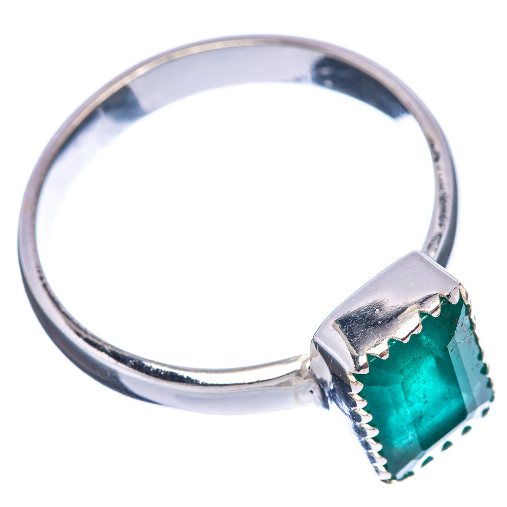 Rare Premium Faceted Zambian Emerald Ring Size 9 (.925 Sterling Silver)