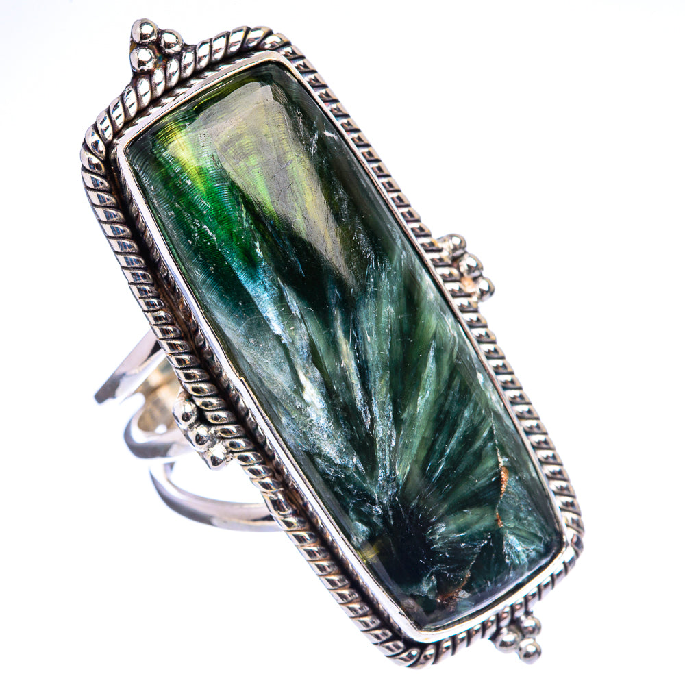 Huge Seraphinite Ring Size 9 (925 Sterling Silver) R142871