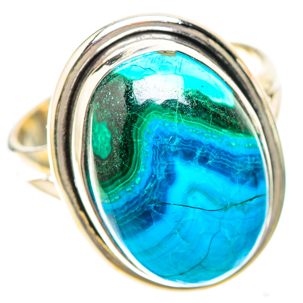 Malachite In Chrysocolla Ring Size 8 (925 Sterling Silver) RING138789