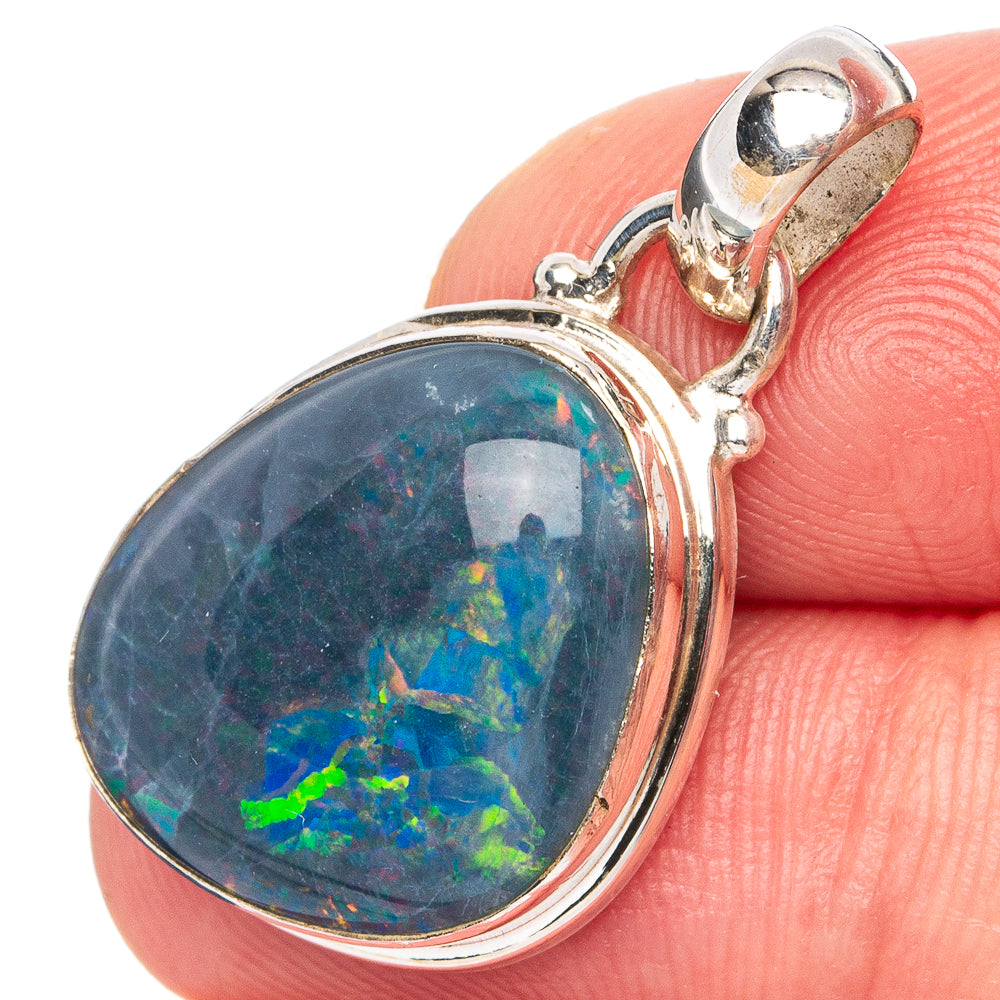 Rare Triplet Opal Pendant 1 1/4" (.925 Sterling Silver)