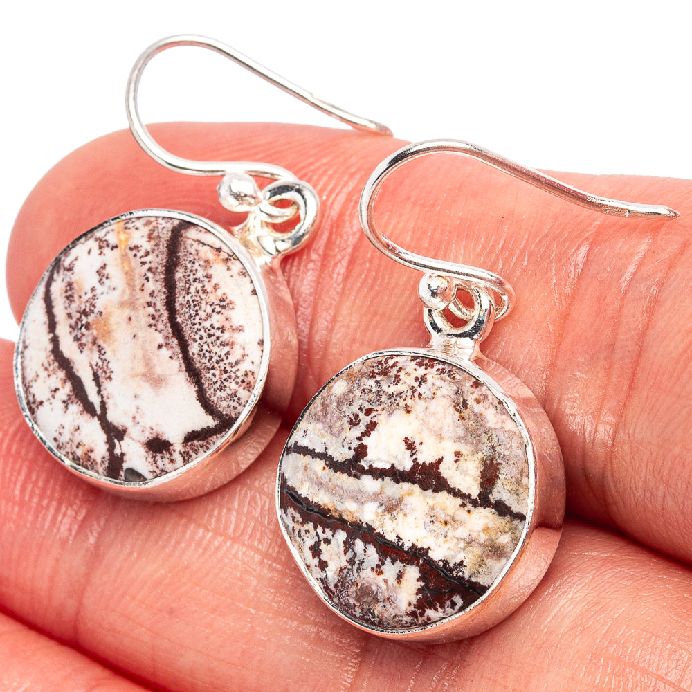 Sonora Dendritic Jasper Earrings 1 1/8" (.925 Sterling Silver)