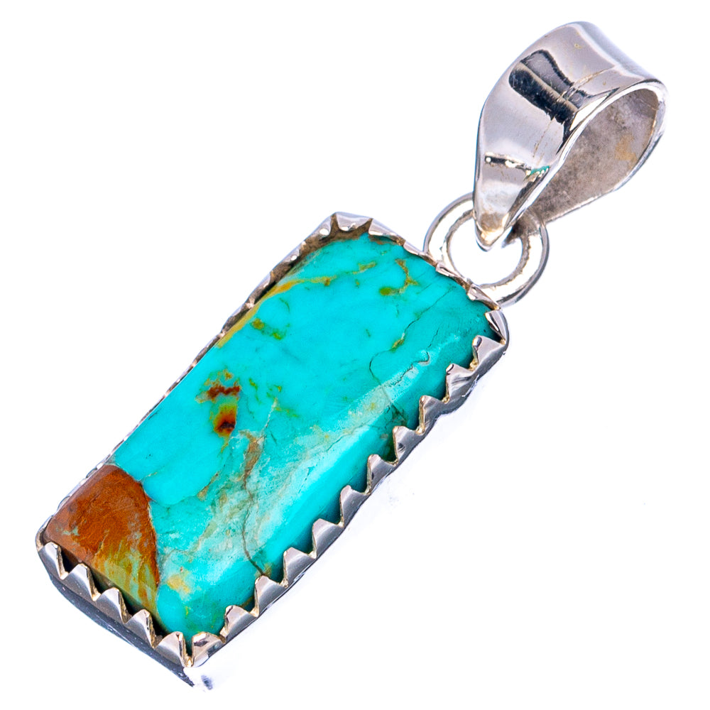 Rare Kingman Turquoise Pendant 1 1/4" (.925 Sterling Silver)