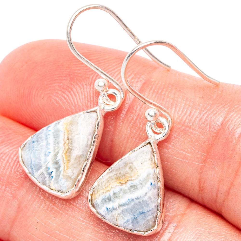 Blue Scheelite Earrings 1 1/8" (925 Sterling Silver) E2421