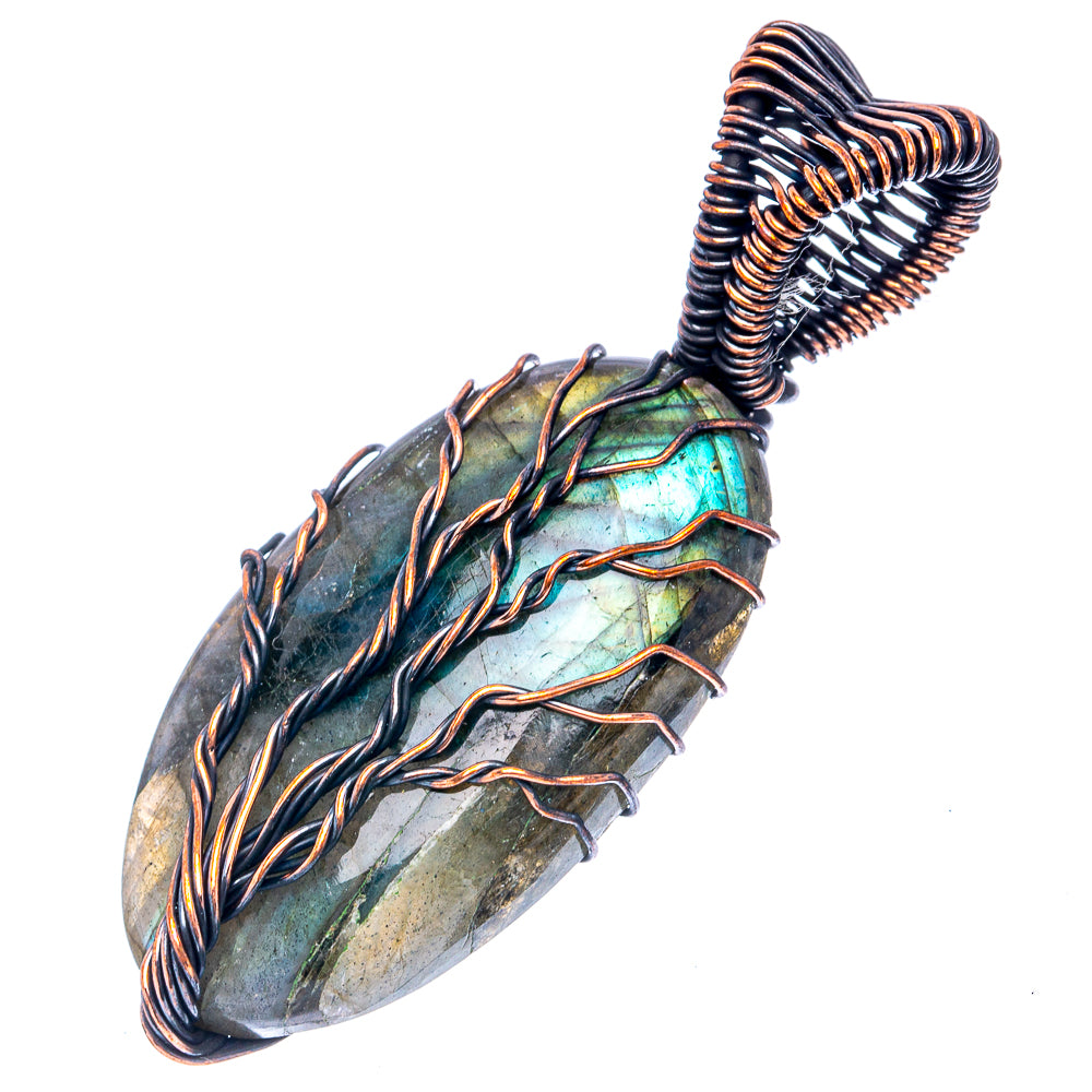 Labradorite Tree of Life Pendant 2" (Oxidized Copper)