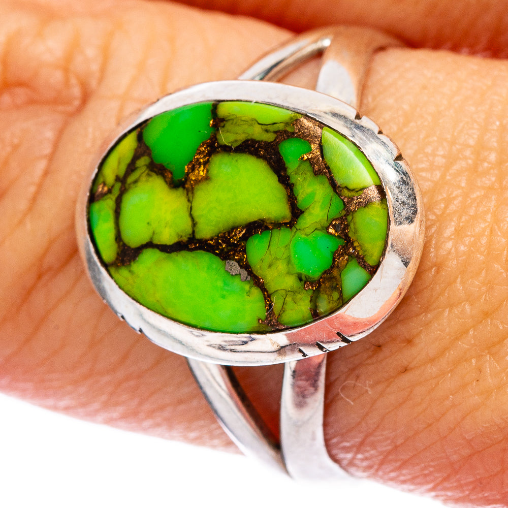 Green Copper Composite Turquoise Ring Size 8.75 (925 Sterling Silver) R146493
