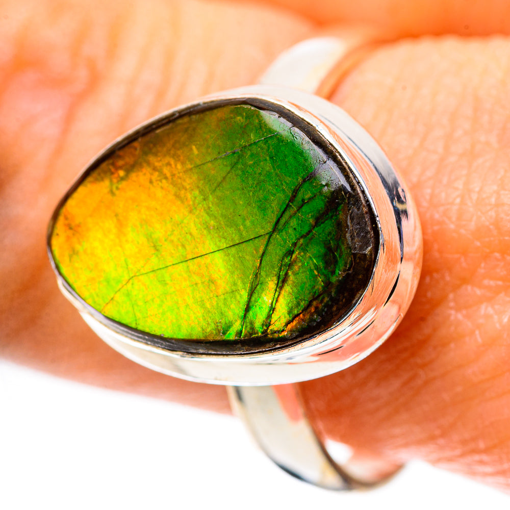 Canadian Ammolite 925 Sterling Silver Ring Size 10 (925 Sterling Silver) RING139520