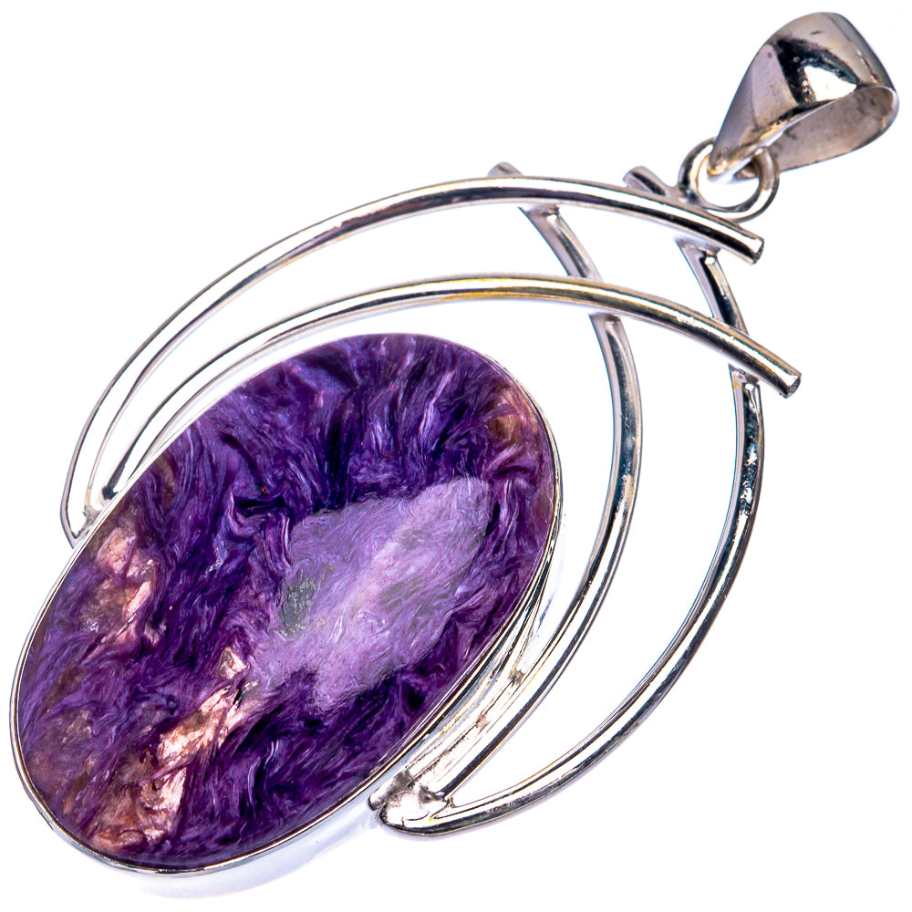 Charoite Pendant 2 1/4" (925 Sterling Silver) P39312