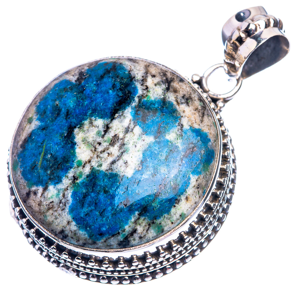 K2 Blue Azurite Pendant 1 5/8" (925 Sterling Silver) P38890