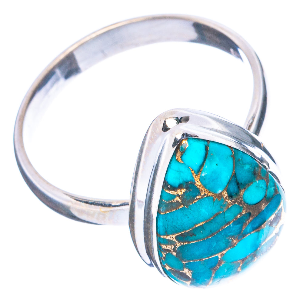 Blue Copper Turquoise Ring Size 11 (.925 Sterling Silver)