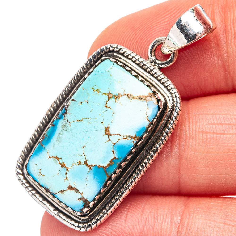 Rare Golden Hills Turquoise Pendant 1 1/2" (.925 Sterling Silver)