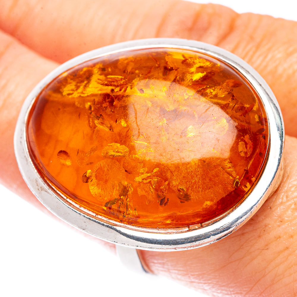 Baltic Amber Ring Size 8.75 (925 Sterling Silver) R1906