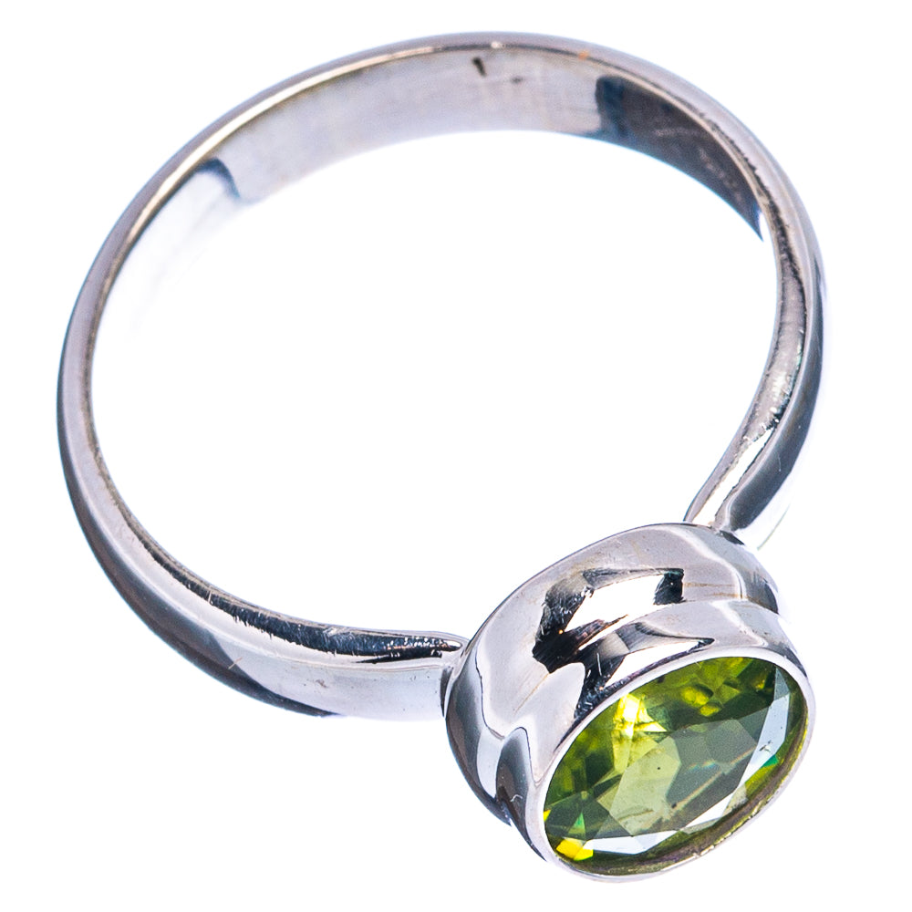 Faceted Peridot Ring Size 6 (.925 Sterling Silver)
