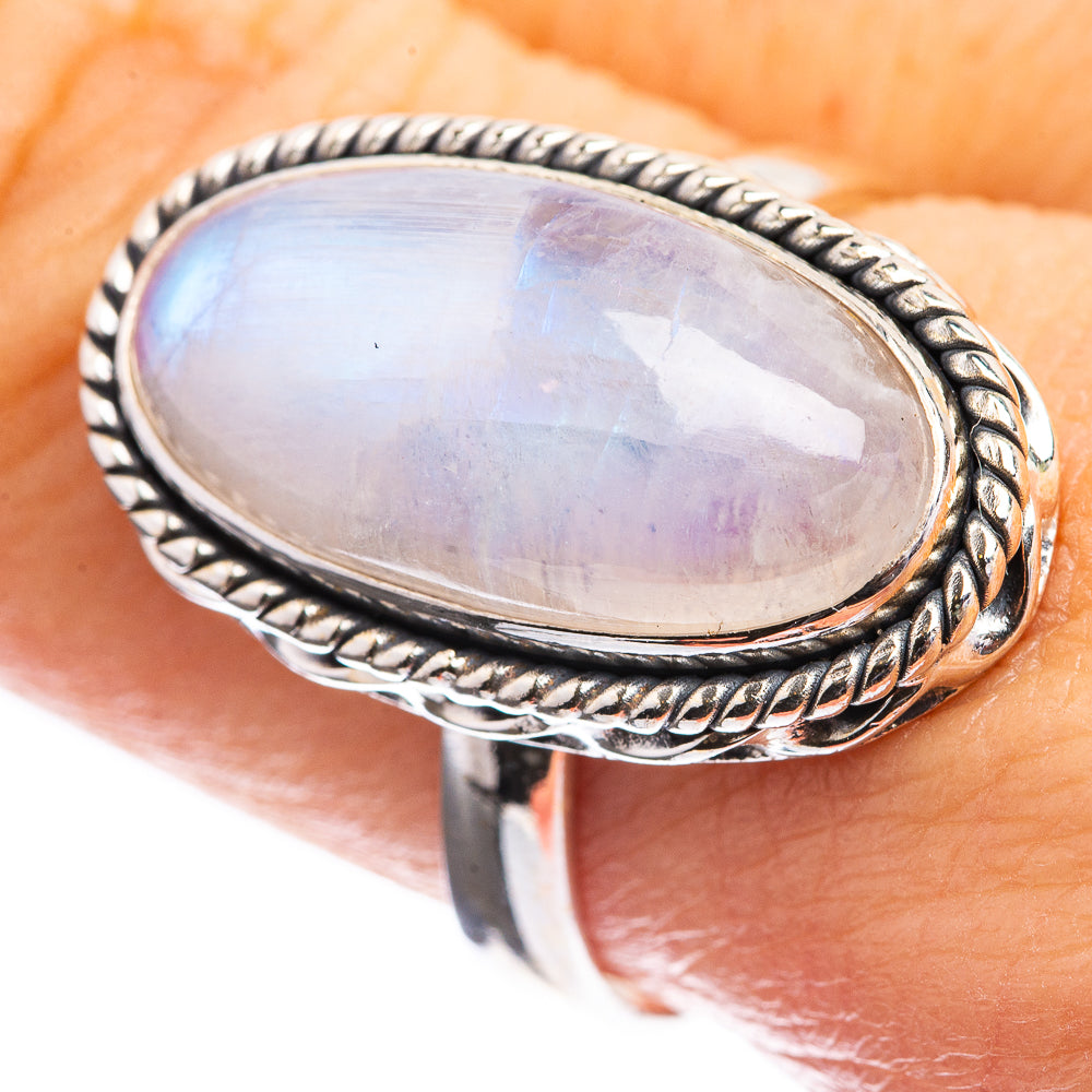 Rainbow Moonstone Ring Size 9 (925 Sterling Silver) R143085