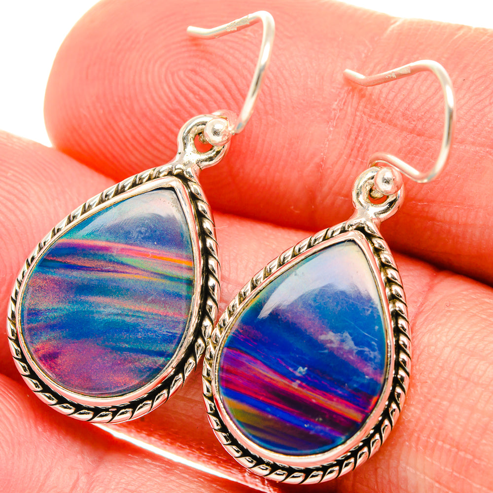 Aura Opal Earrings 1 3/8" (925 Sterling Silver) EARR432076