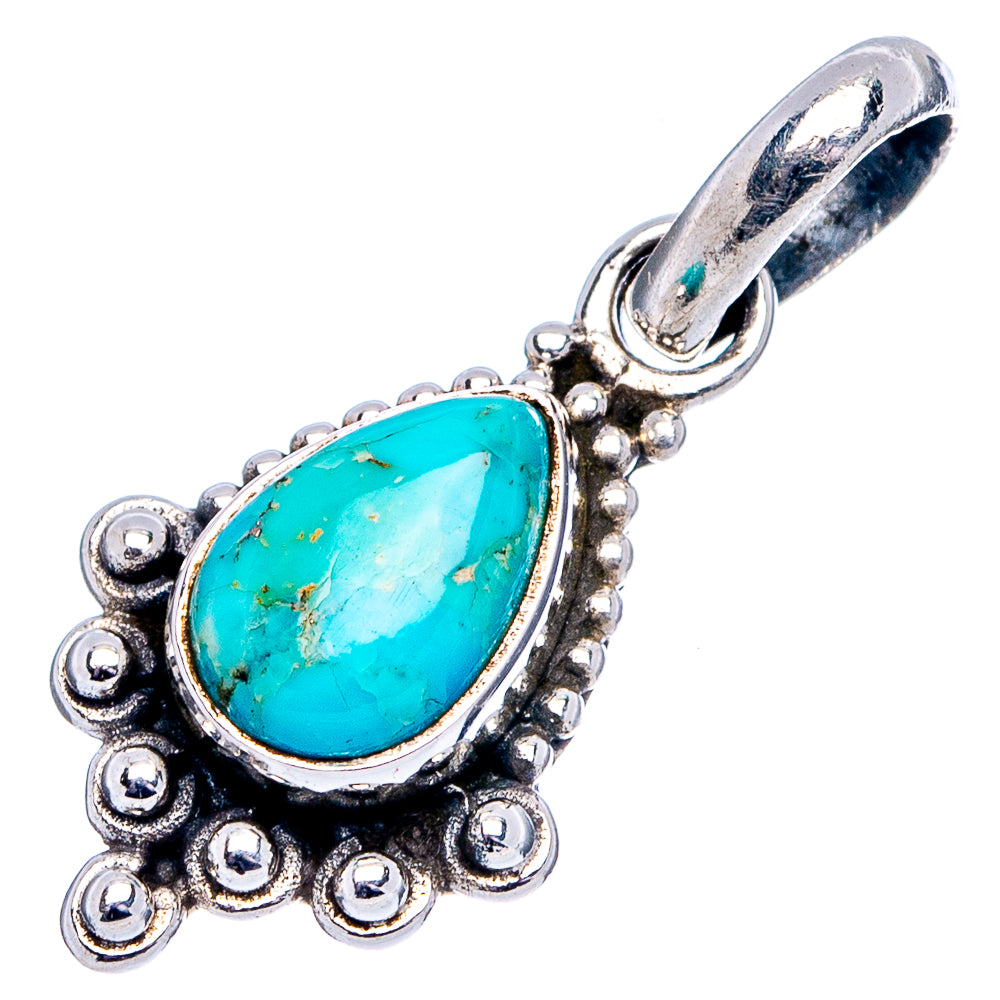 Mohave Turquoise Dainty Pendant 1" (.925 Sterling Silver)