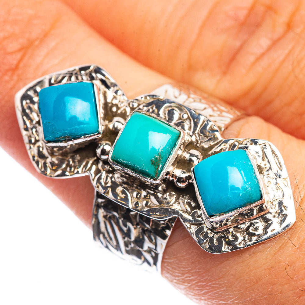 Sleeping Beauty Turquoise 925 Sterling Silver Ring Size 7.25