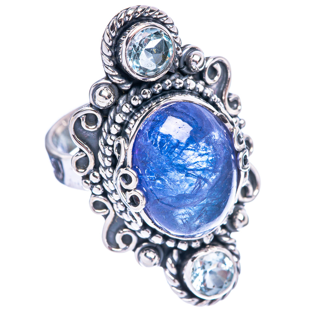 Signature Natural Tanzanite, Blue Topaz Ring Size 7.75 (925 Sterling Silver) R1796