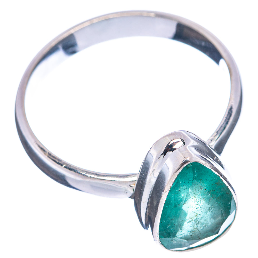 Rare Premium Faceted Zambian Emerald Ring Size 9 (.925 Sterling Silver)