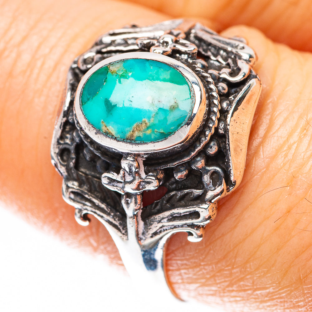 Rare Arizona Turquoise Ring Size 8.5 (925 Sterling Silver) R2208