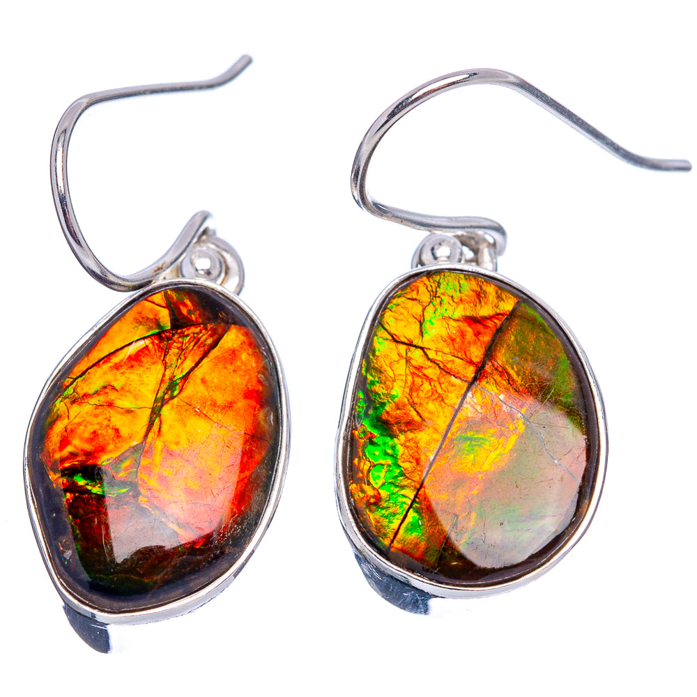 Premium Canadian Ammolite Earrings 1 1/4" (.925 Sterling Silver)