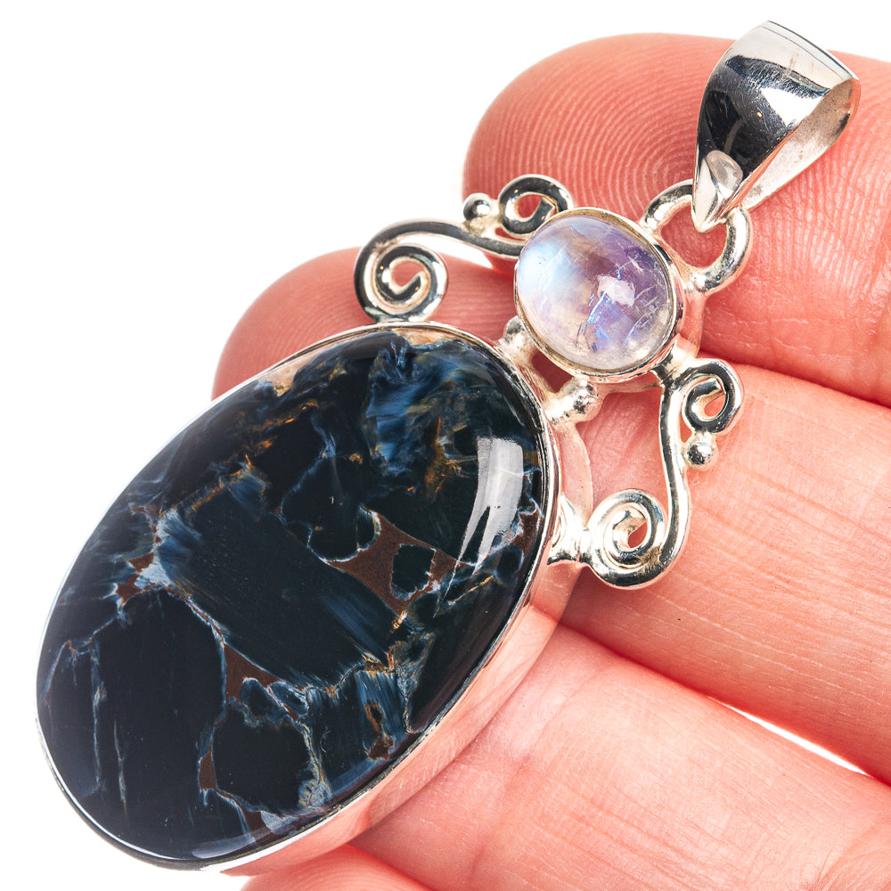 Pietersite, Rainbow Moonstone 925 Sterling Silver Pendant 2"