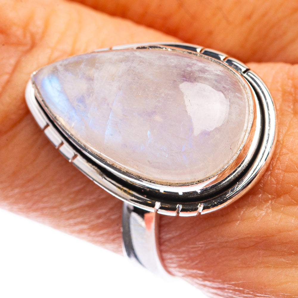 Rainbow Moonstone Ring Size 8 (925 Sterling Silver) R142976