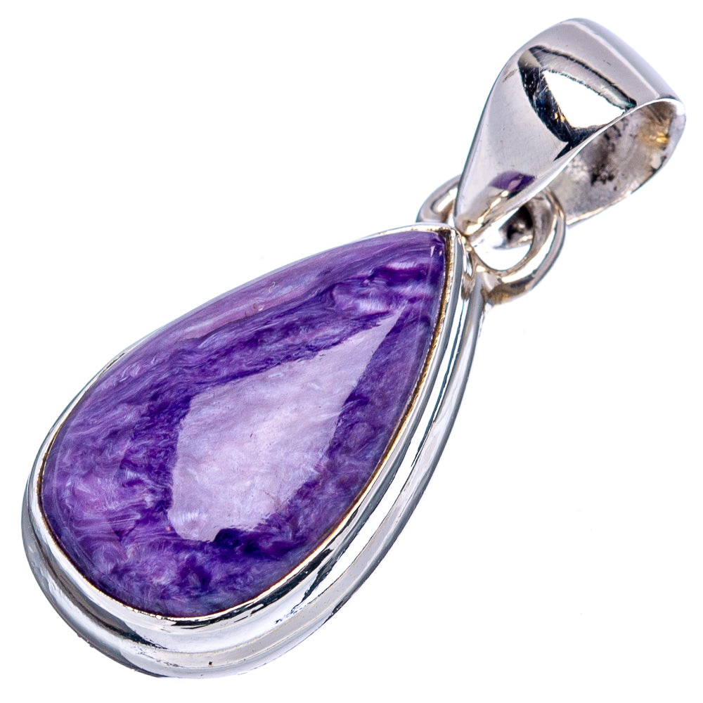 Charoite Pendant 1 1/8" (.925 Sterling Silver)